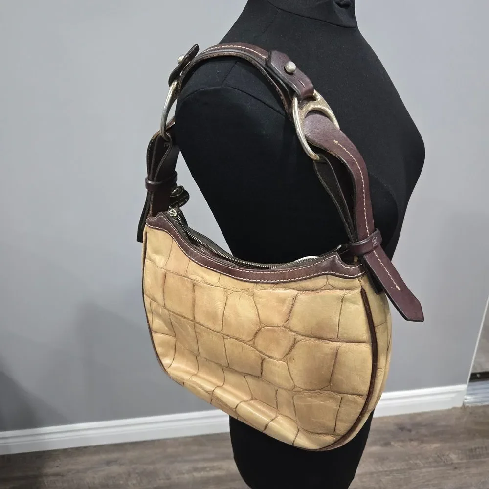 🐢 Dooney & Bourke Croc Embossed Leather Circle Bag. - Picture 12 of 16